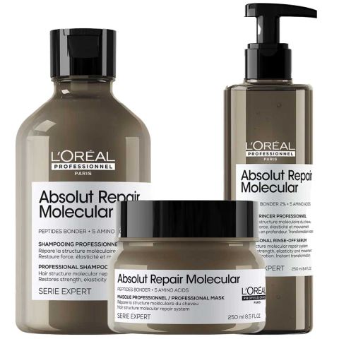 L'Oréal Professionnel - Absolut Repair Molecular Shampoo + Rinse-of Serum + Mask - Set