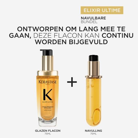 Kérastase - Elixir Ultime L'Huile Originale Refillable Hair Oil 75 ml + Refill 75 ml Set