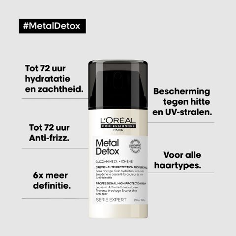 L'Oréal Professionnel - Serie Expert - Metal Detox Crème - Voor beschadigd golvend tot pluizig haar - 100 ml