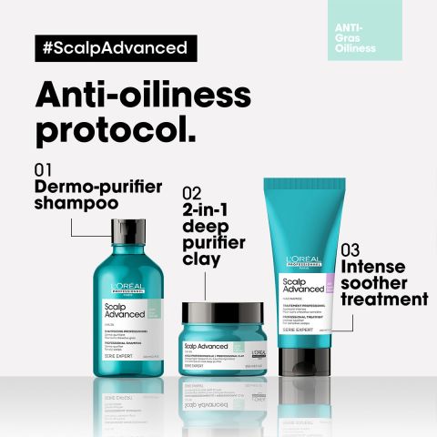 L'Oréal Professionnel - Scalp Advanced - Anti-Oiliness - 2-in-1 haarklei voor vet haar - 250 ml