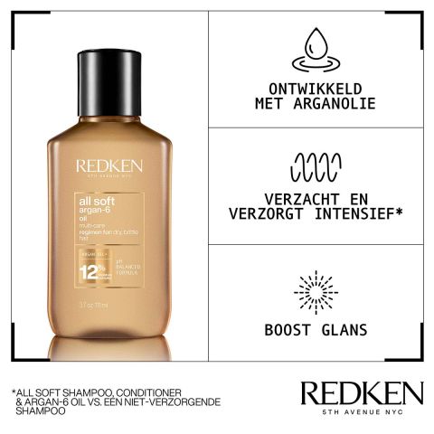 Redken - All Soft Argan Oil - Haarolie voor Droog Haar - 111 ml