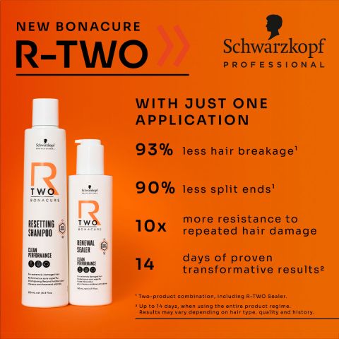 Schwarzkopf - R-TWO - Resetting Shampoo 250 ml & Renewal Sealer - Voordeelset voor beschadigd haar