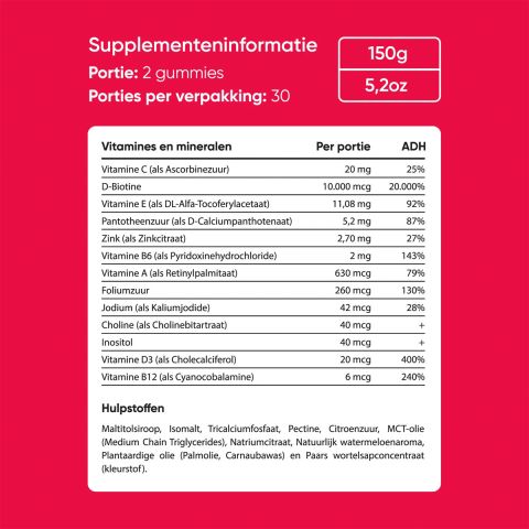 Veganboost - Haarvitamine Watermelon - 60 stuks