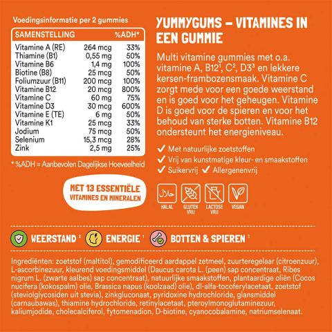 Yummygums - Multi+ Gummies - 120 stuks