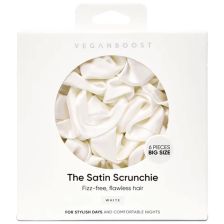 Veganboost Scrunchies White 6 Pieces Big