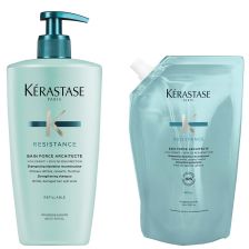 Kérastase - Résistance Bain Force Architecte Shampoo 500 ml + Refill Shampoo 500 ml - Set