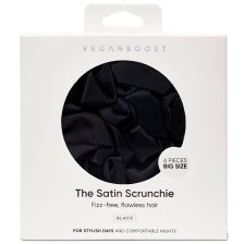 Veganboost Scrunchies Black 6 Stuks Big Size